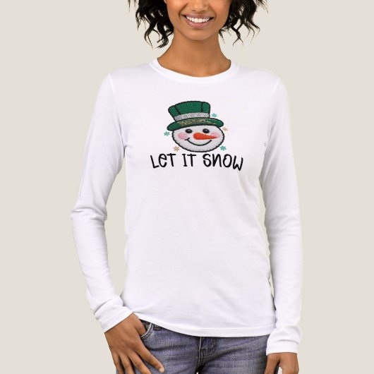 Let It Snow, Faux Crochet Snowman トライブレンドＴシャツ (正面)