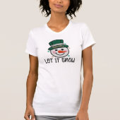 Let It Snow, Faux Crochet Snowman Tシャツ (正面)