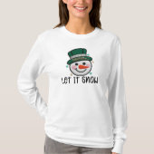 Let It Snow, Faux Crochet Snowman Tシャツ (正面)