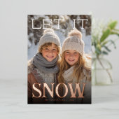 Let It Snow Foil Holiday Photo Card 箔シーズンカード (立ち正面)