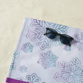 Let it Snow–Funny Christmas Beach Purple ビーチタオル (インサイチュ)