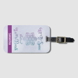 Let it Snow–Funny Christmas Beach Purple ラゲッジタグ