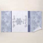 Let it Snow–Funny Christmas Beach Silver ビーチタオル (正面)