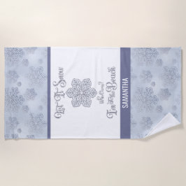 Let it Snow–Funny Christmas Beach Silver ビーチタオル