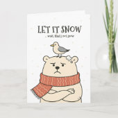 Let It Snow… - Funny Polar Bear Christmas Card カード (正面)