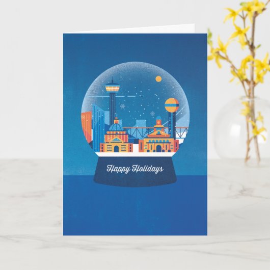 Let It Snow (Globe) Greeting Card カード (黄色い花)