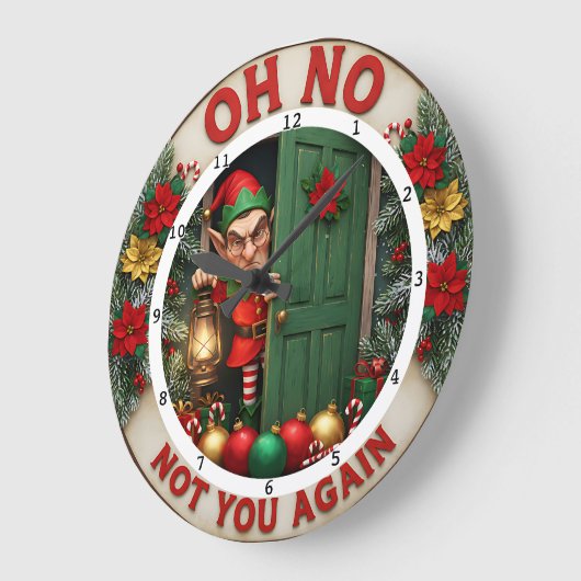 Let It Snow Happy Holidays ラージ壁時計 (傾斜)