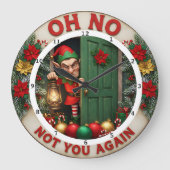 Let It Snow Happy Holidays ラージ壁時計 (正面)