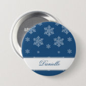 Let it Snow Holiday Button,青王室の 缶バッジ (正面&裏面)