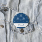 Let it Snow Holiday Button,青王室の 缶バッジ (インサイチュ)