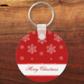 Let it Snow Holiday Keychain、赤 キーホルダー (正面)