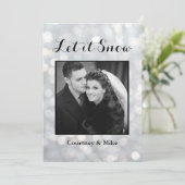 Let it Snow Holiday Photo Card in Silver シーズンカード (スタンド正面)