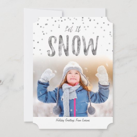Let it Snow Holiday Photo Flat Card シーズンカード (正面)