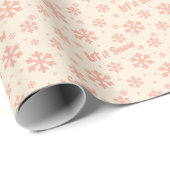 Let It Snow Holiday Wrapping Paper - Pink ラッピングペーパー (ロールコーナー)