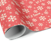 Let It Snow Holiday Wrapping Paper - Red ラッピングペーパー (ロールコーナー)