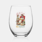 Let It Snow I'll Be Reading ステムなしワイングラス (正面)