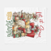 Let It Snow I'll Be Reading  フリースブランケット (正面(横))