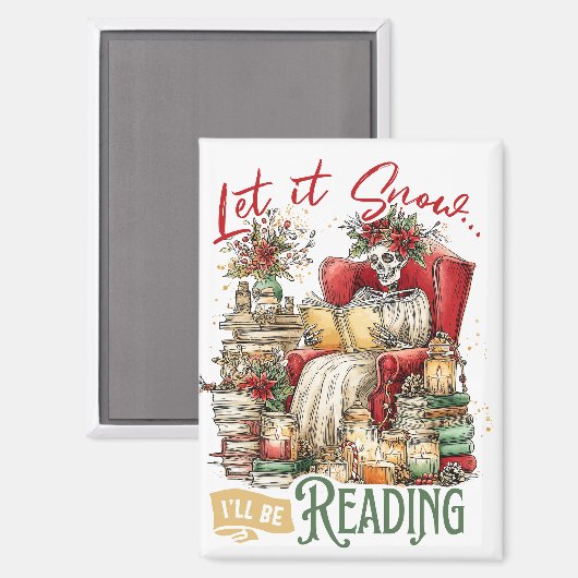 Let It Snow I'll Be Reading  マグネット (正面/裏面)