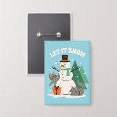 Let It Snow Kitty Cheer Button 缶バッジ (正面/裏面)