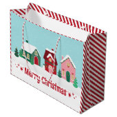 Let it Snow Merry Christmas Village Large Gift Bag ラージペーパーバッグ (正面アングル)