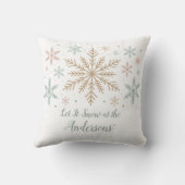Let It Snow Personalized Christmas クッション (裏面)