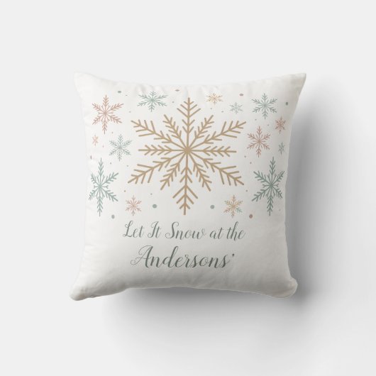 Let It Snow Personalized Christmas クッション (裏面)