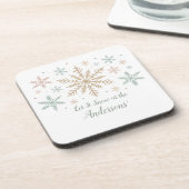Let It Snow Personalized Christmas コースター (左側)