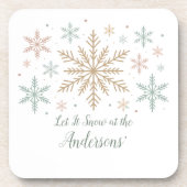 Let It Snow Personalized Christmas コースター (正面)