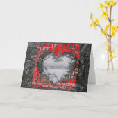 Let It Snow Photo赤いハートグリーティングカード カード (黄色い花)