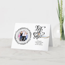 LET IT SNOW PHOTO Christmasカードモダンロビン シーズンカード