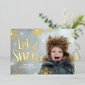 Let It Snow | Photo Overlay Real Foil Holiday Card 箔シーズンカード (立ち正面)