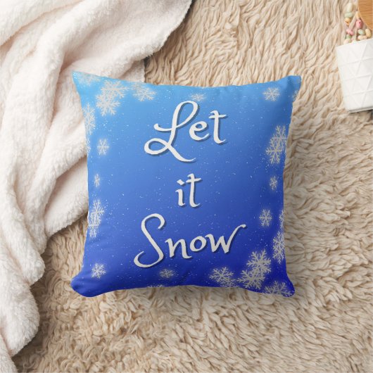 Let it Snow pillow クッション (ブランケット)