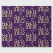 Let it snow purple Christmas ラッピングペーパー (フラット)