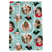 Let it Snow Scottie Dogおもしろいカスタムフォトミント ミディアムペーパーバッグ (裏面)