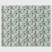 Let it Snow Scottie Dogおもしろいカスタムフォトミント ラッピングペーパー (フラット)