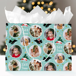 Let it Snow Scottie Dogおもしろいカスタムフォトミント ラージペーパーバッグ