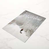 Let it Snow Silverレタリングクリスマスフォト 箔シーズンカード (回転した状態)