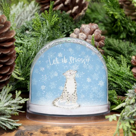 Let it snow! Snow leopard Christmas snow globe (冬)