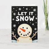 Let It Snow Snowman Card カード (正面)