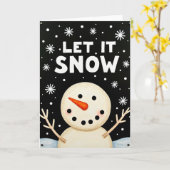 Let It Snow Snowman Card カード (黄色い花)