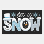 Let It Snow Snowman Winter Snowflakes Season 長方形シール (正面)