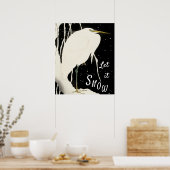 Let it Snow - Snowy Heron -ヴィンテージアート – 20 - ポスター (キッチン)