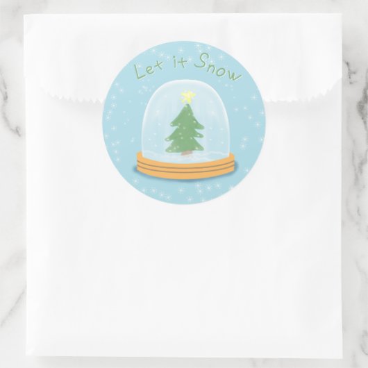 Let it snow stickers ラウンドシール (バッグ)