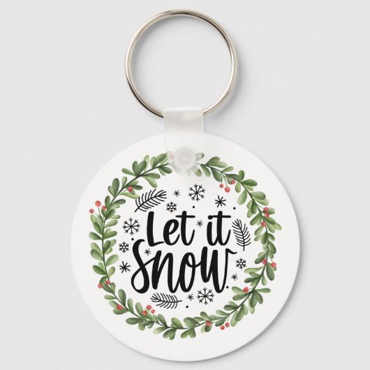 Let it Snow Water colorリース キーホルダー (正面)