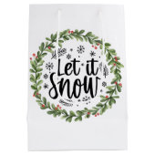 Let it Snow Water colorリース ミディアムペーパーバッグ (裏面)
