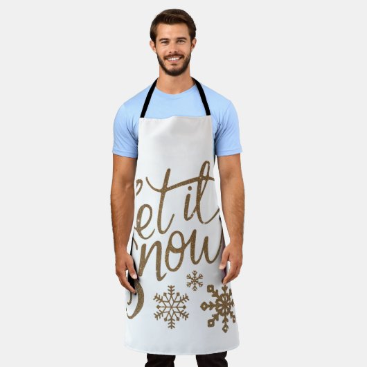 Let It Snow Winter / Holiday apron エプロン (着用した状態)