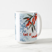 Let It Snowberries - 幻想的な冬のカード コーヒーマグカップ (正面右)