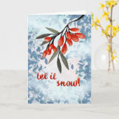 Let It Snowberries – Whimsical Winter Card カード (黄色い花)