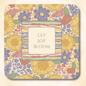 Let Joy Bloom Coaster Set – Editable Text コースター