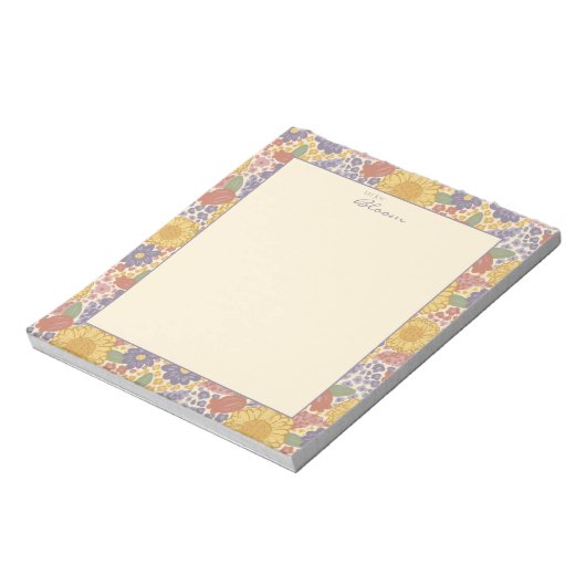 Let Joy Bloom –Floral Notepad with Joyful Message  ノートパッド (回転)